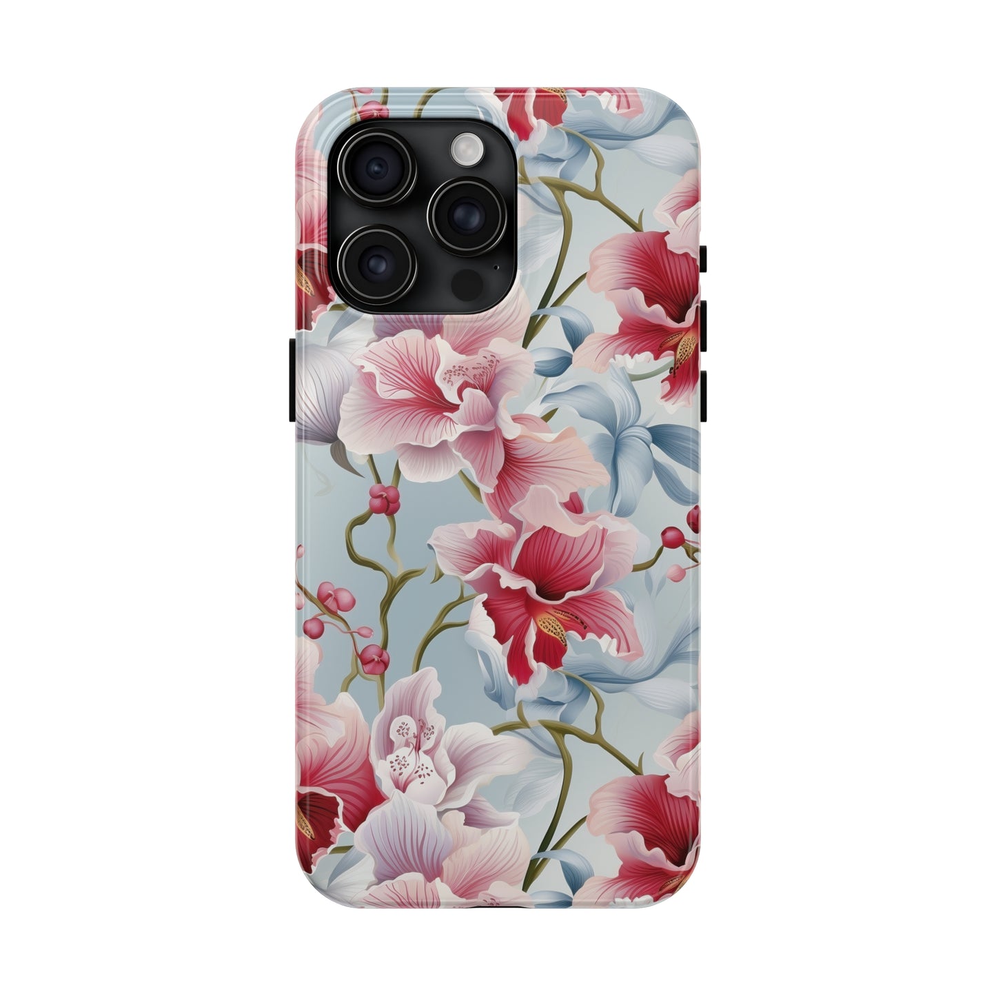 AI Orchid Pattern Phone Case for iPhone - Lightweight, Impact Resistant, Wireless Charging Compatible-AI phone case-AI By AJ