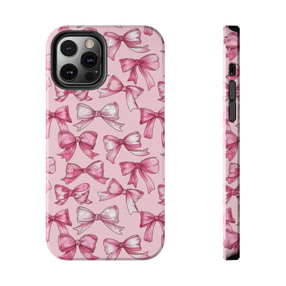 Pink Bows Phone Case for iPhone - Lightweight, Impact Resistant, Wireless Charging Compatible