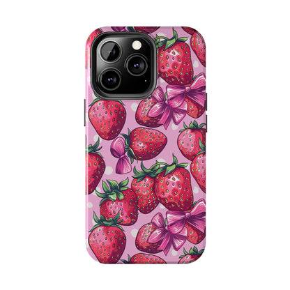 Bows and Berries Phone Case for iPhone - Lightweight, Impact Resistant, Wireless Charging Compatible