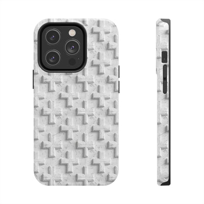 White Cross Phone Case for iPhone - Lightweight, Impact Resistant, Wireless Charging Compatible