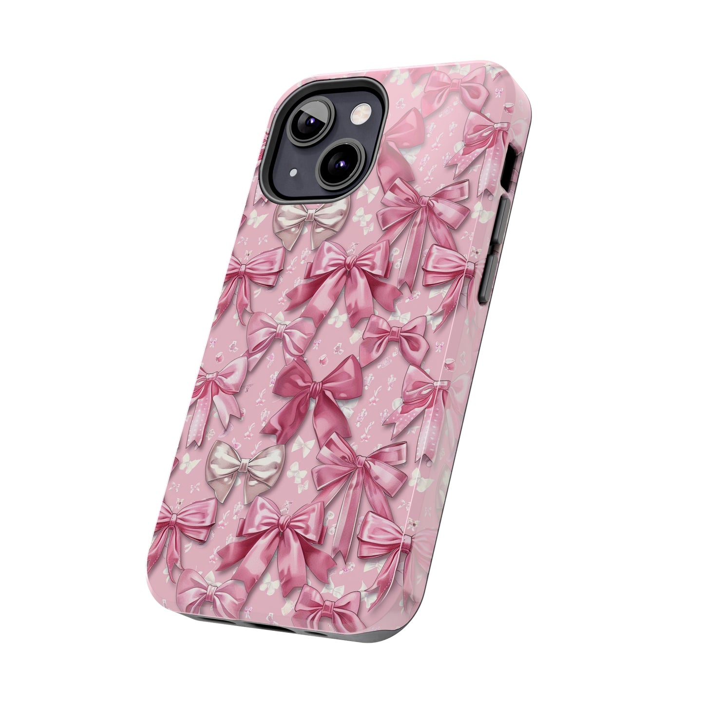 Pink Bows 4 Phone Case for iPhone - Lightweight, Impact Resistant, Wireless Charging Compatible