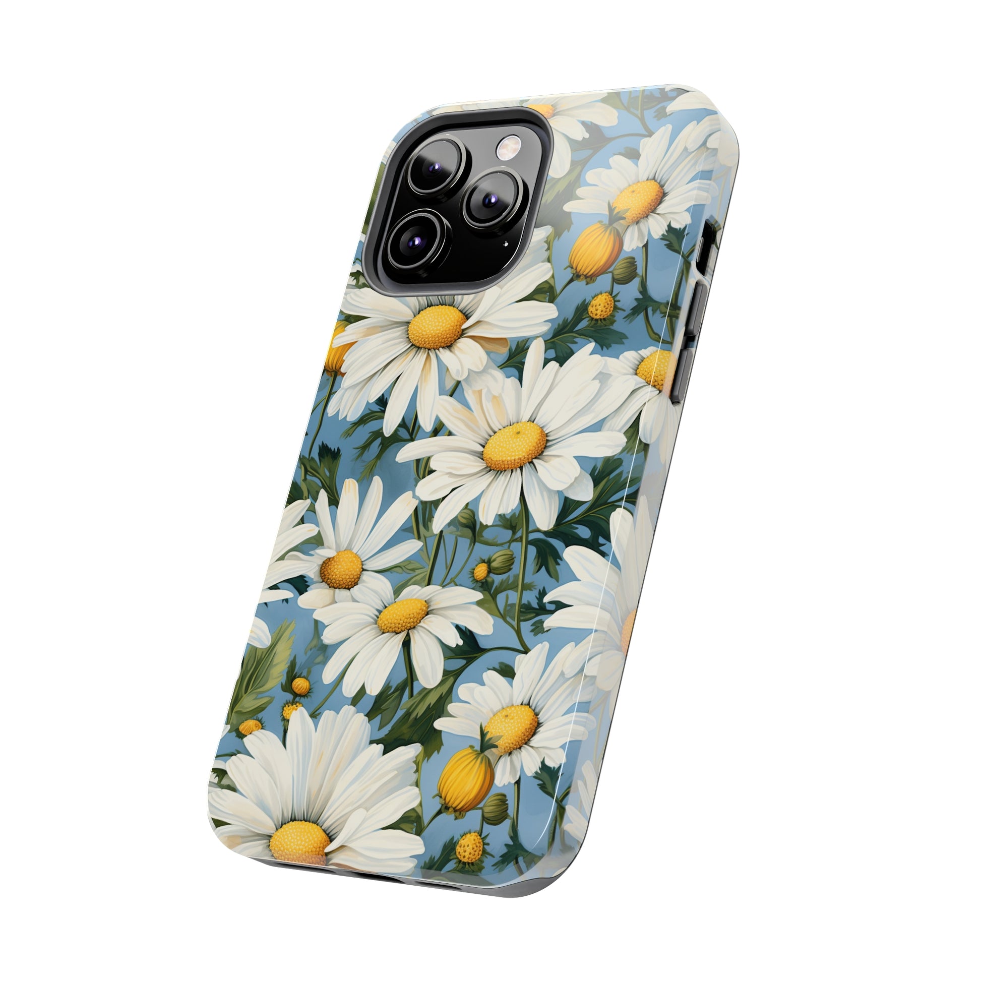 AI Daisy Pattern Phone Case for iPhone - Lightweight, Impact Resistant, Wireless Charging Compatible-AI phone case-AI By AJ