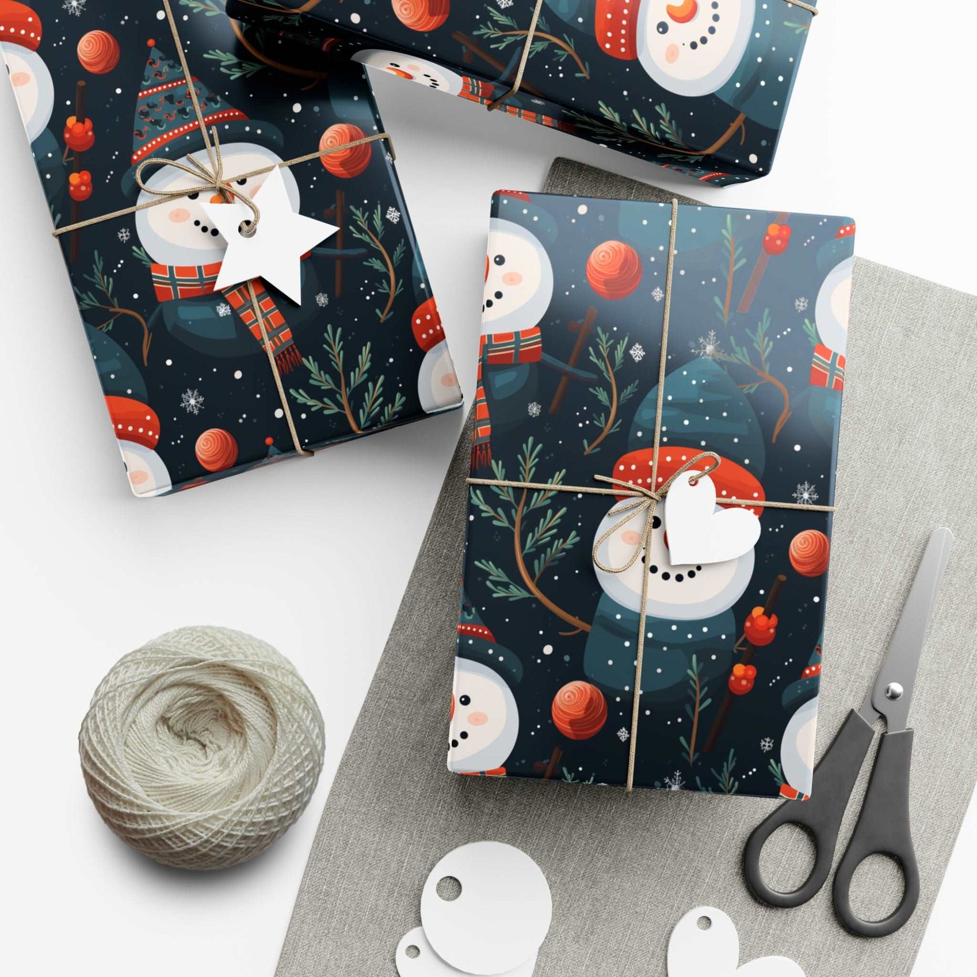 Snowman Wrapping Paper | Holiday Wrapping Paper | Snowman Gift Wrap