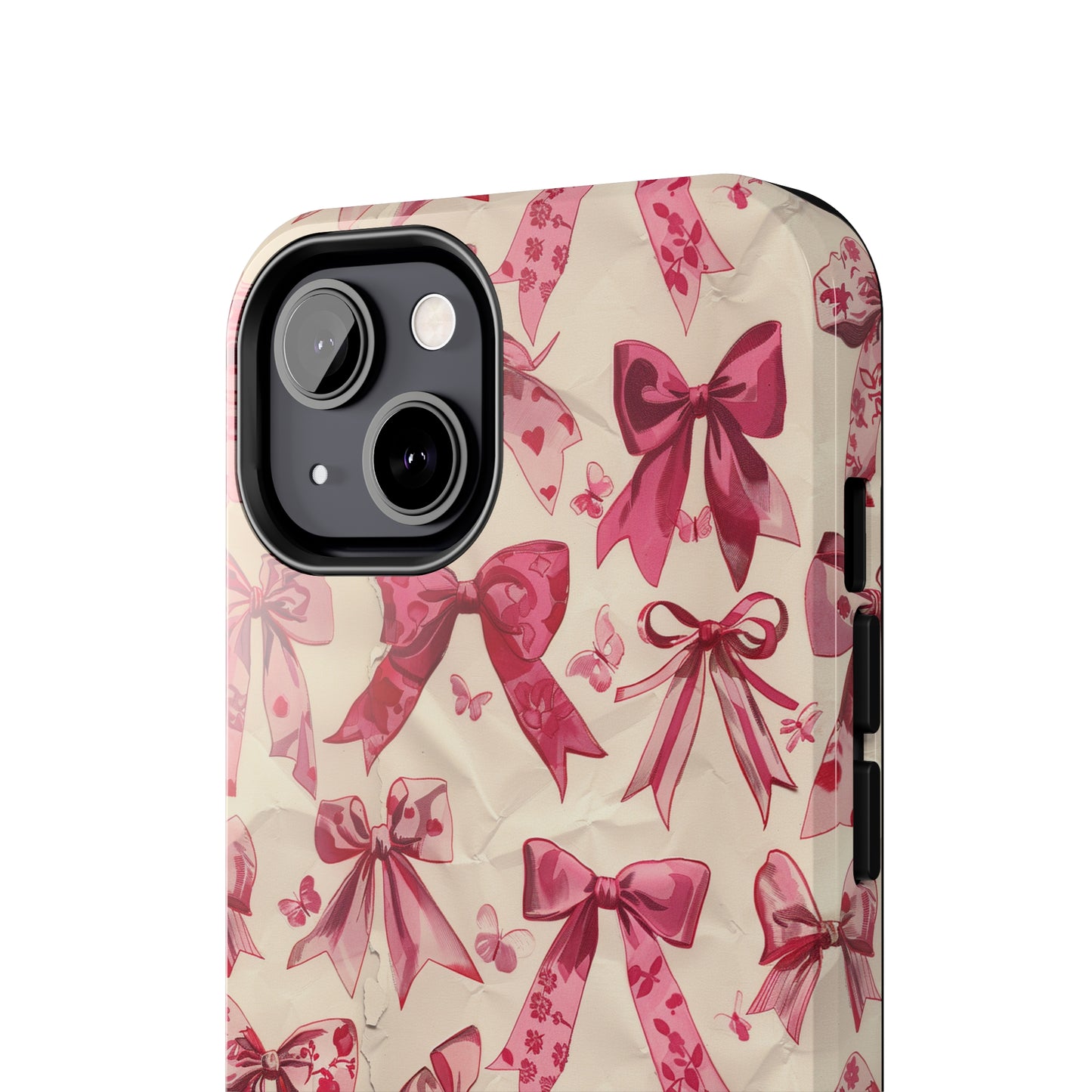 Pink Bows 3 Phone Case for iPhone - Lightweight, Impact Resistant, Wireless Charging Compatible