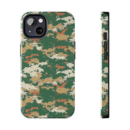 Green Pixel Camo Phone Case for iPhone - Lightweight, Impact Resistant, Wireless Charging Compatible