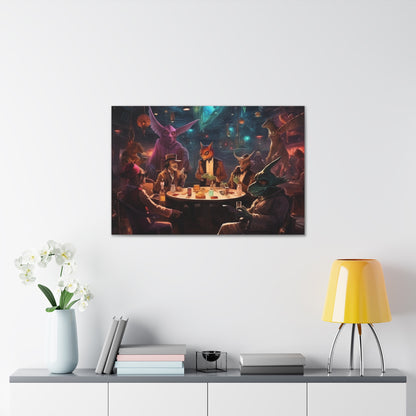 Intergalactic Poker Canvas Gallery Wraps / Game Room Art / Wall Decor / Living Room Decor