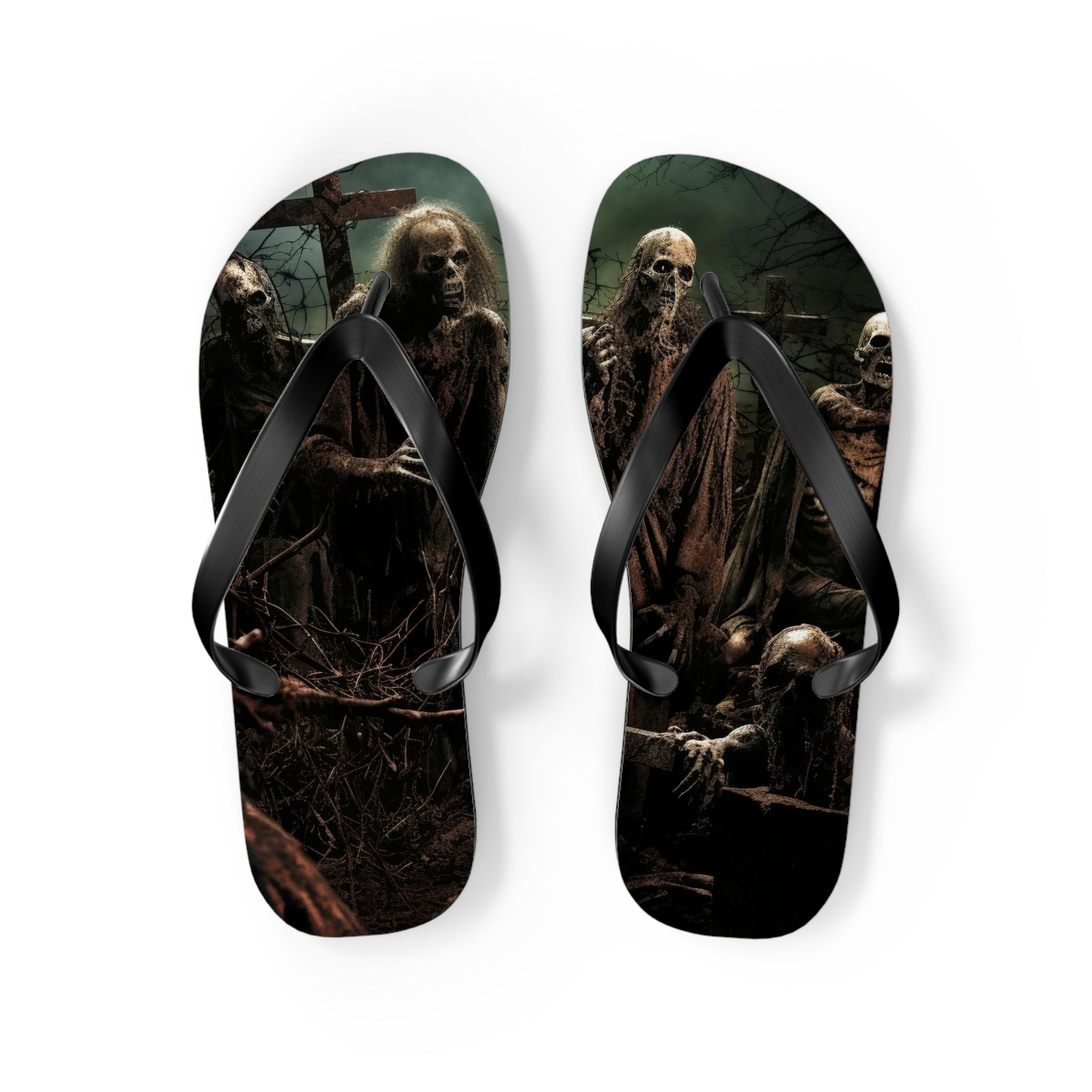 Zombie Outbreak Flip-Flops, Zombie Apocalypse, funny flip flops, Halloween Costume, Halloween Gift, Halloween Shoes,