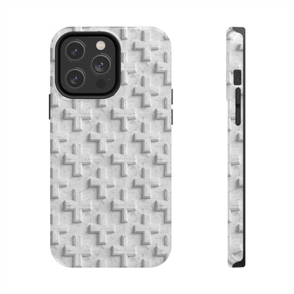 White Cross Phone Case for iPhone - Lightweight, Impact Resistant, Wireless Charging Compatible