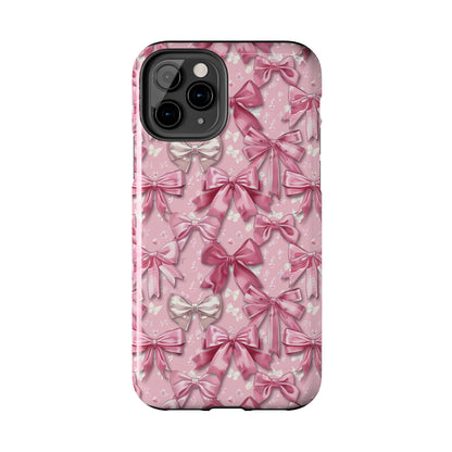 Pink Bows 4 Phone Case for iPhone - Lightweight, Impact Resistant, Wireless Charging Compatible