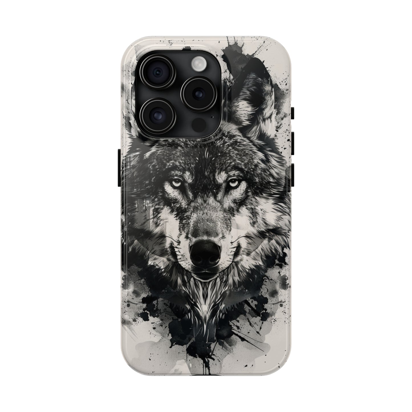 Calligraffiti Style Wolf Phone Case 3 for iPhone - Lightweight, Impact Resistant, Wireless Charging Compatible