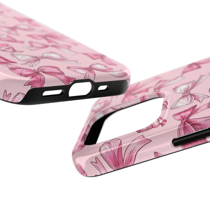 Pink Bows Phone Case for iPhone - Lightweight, Impact Resistant, Wireless Charging Compatible