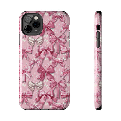 Pink Bows 4 Phone Case for iPhone - Lightweight, Impact Resistant, Wireless Charging Compatible