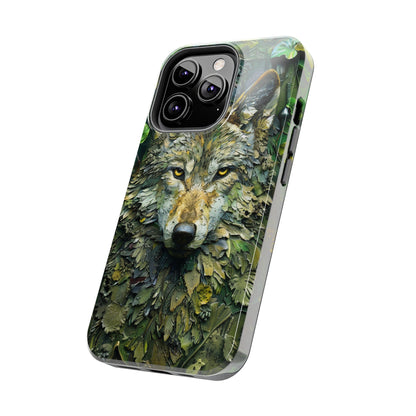 The Arte Povera Style Wolf Head Phone Case for iPhone - Lightweight, Impact Resistant, Wireless Charging Compatible