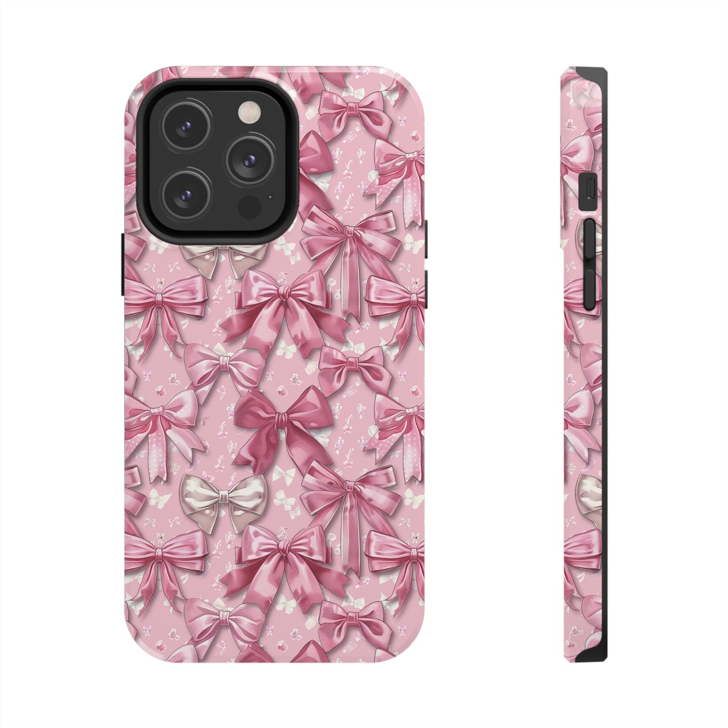 Pink Bows 4 Phone Case for iPhone - Lightweight, Impact Resistant, Wireless Charging Compatible