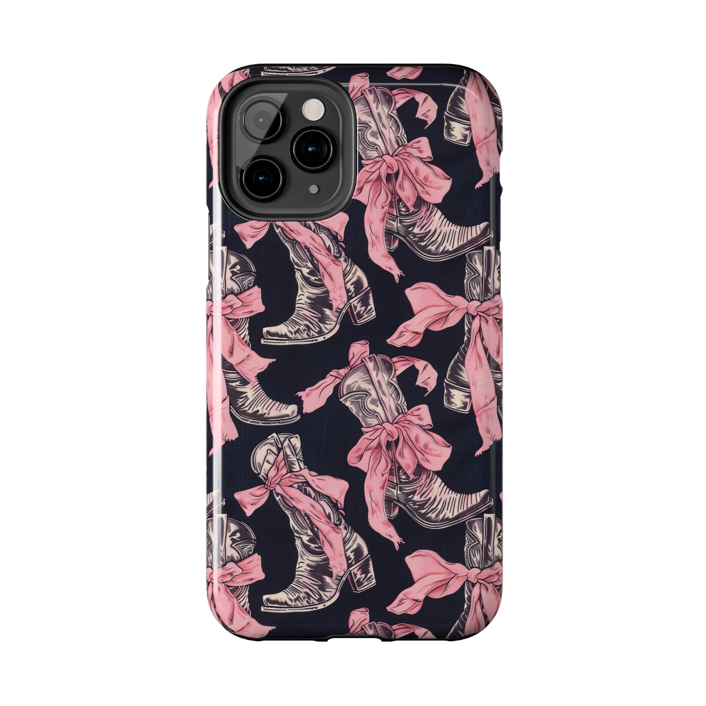 Bows and Boots 3 Phone Case for iPhone - Lightweight, Impact Resistant, Wireless Charging Compatible