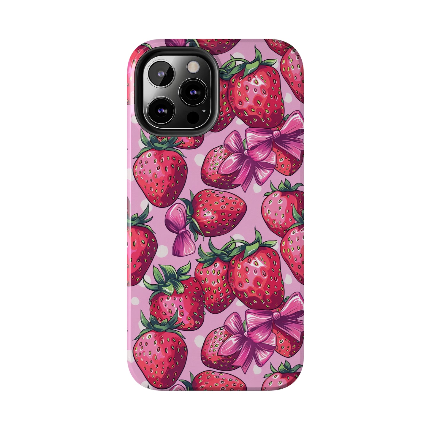 Bows and Berries Phone Case for iPhone - Lightweight, Impact Resistant, Wireless Charging Compatible