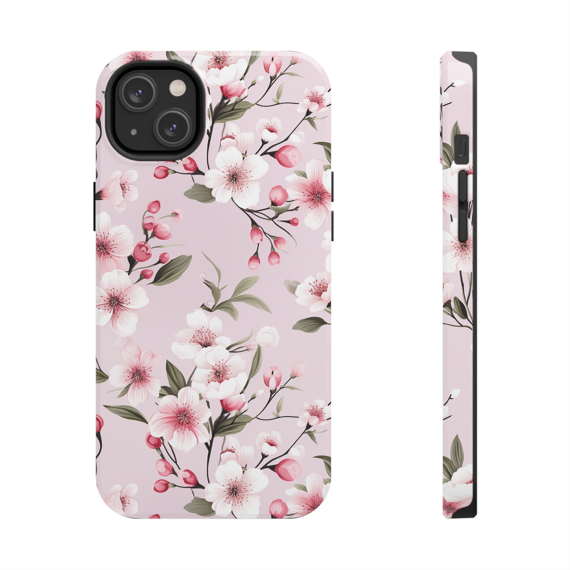 AI Cherry Blossom Pattern Phone Case for iPhone - Lightweight, Impact Resistant, Wireless Charging Compatible-AI phone case-AI By AJ