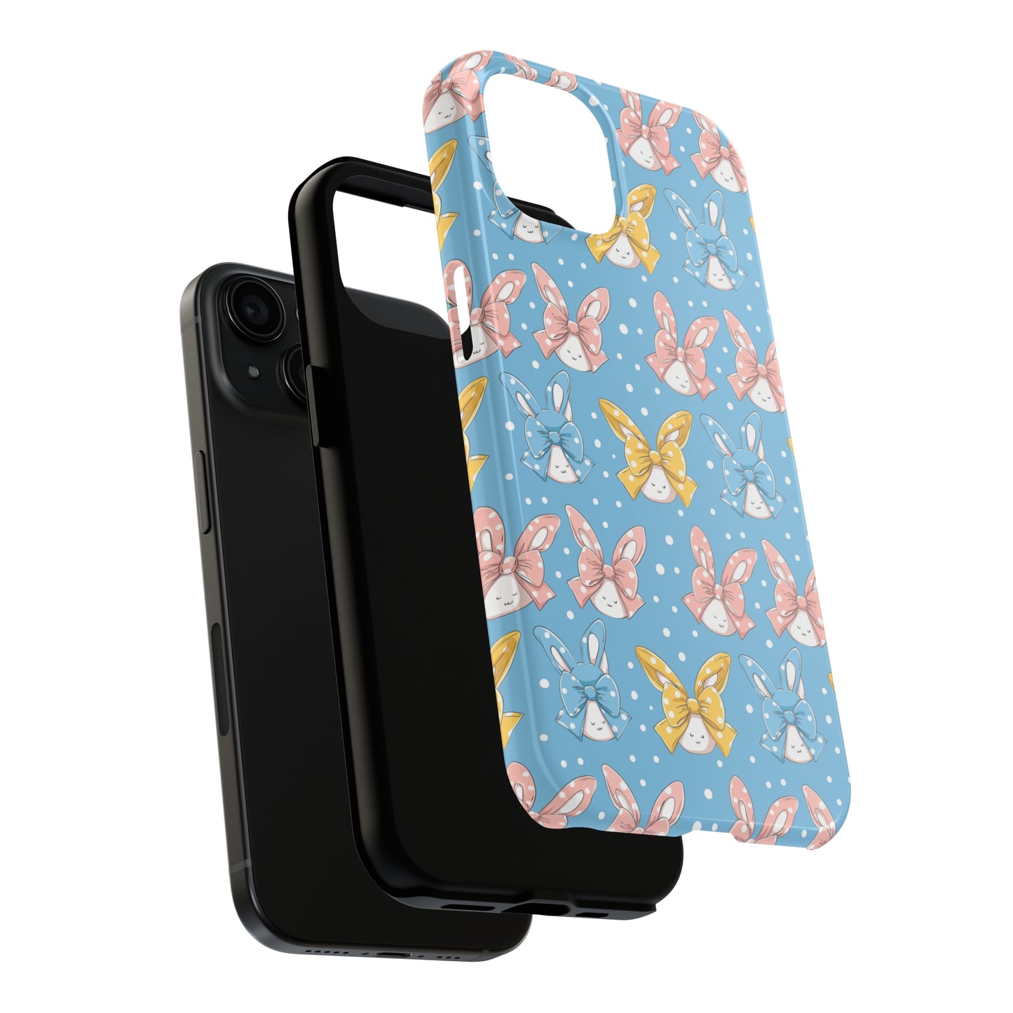 Bunnies and Bows Phone Case for iPhone - Lightweight, Impact Resistant, Wireless Charging Compatible