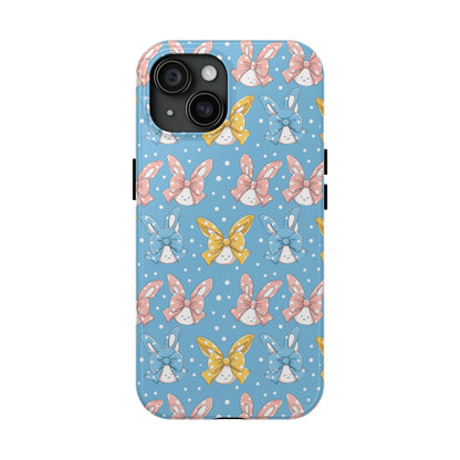 Bunnies and Bows Phone Case for iPhone - Lightweight, Impact Resistant, Wireless Charging Compatible