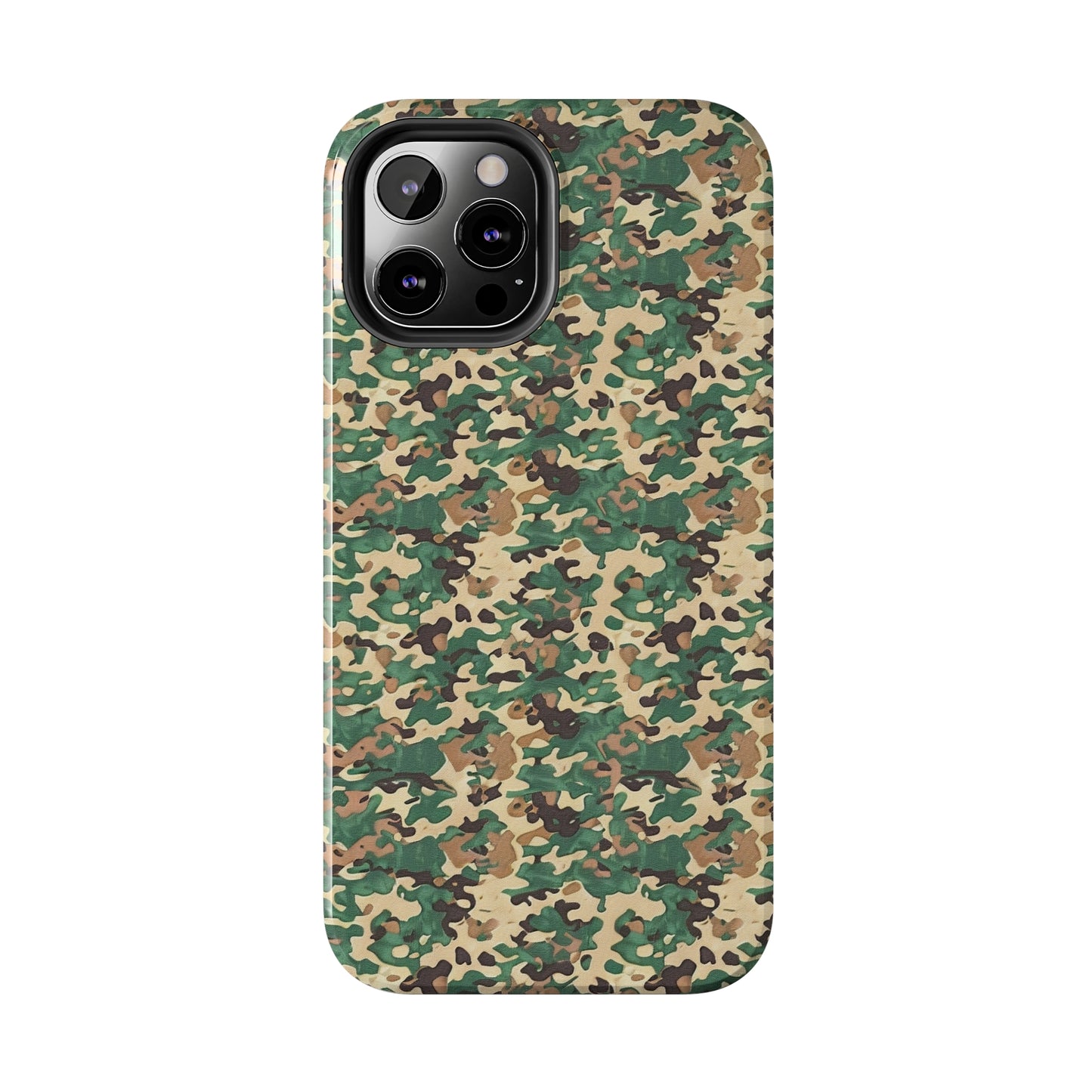 Green Camo Phone Case for iPhone - Lightweight, Impact Resistant, Wireless Charging Compatible