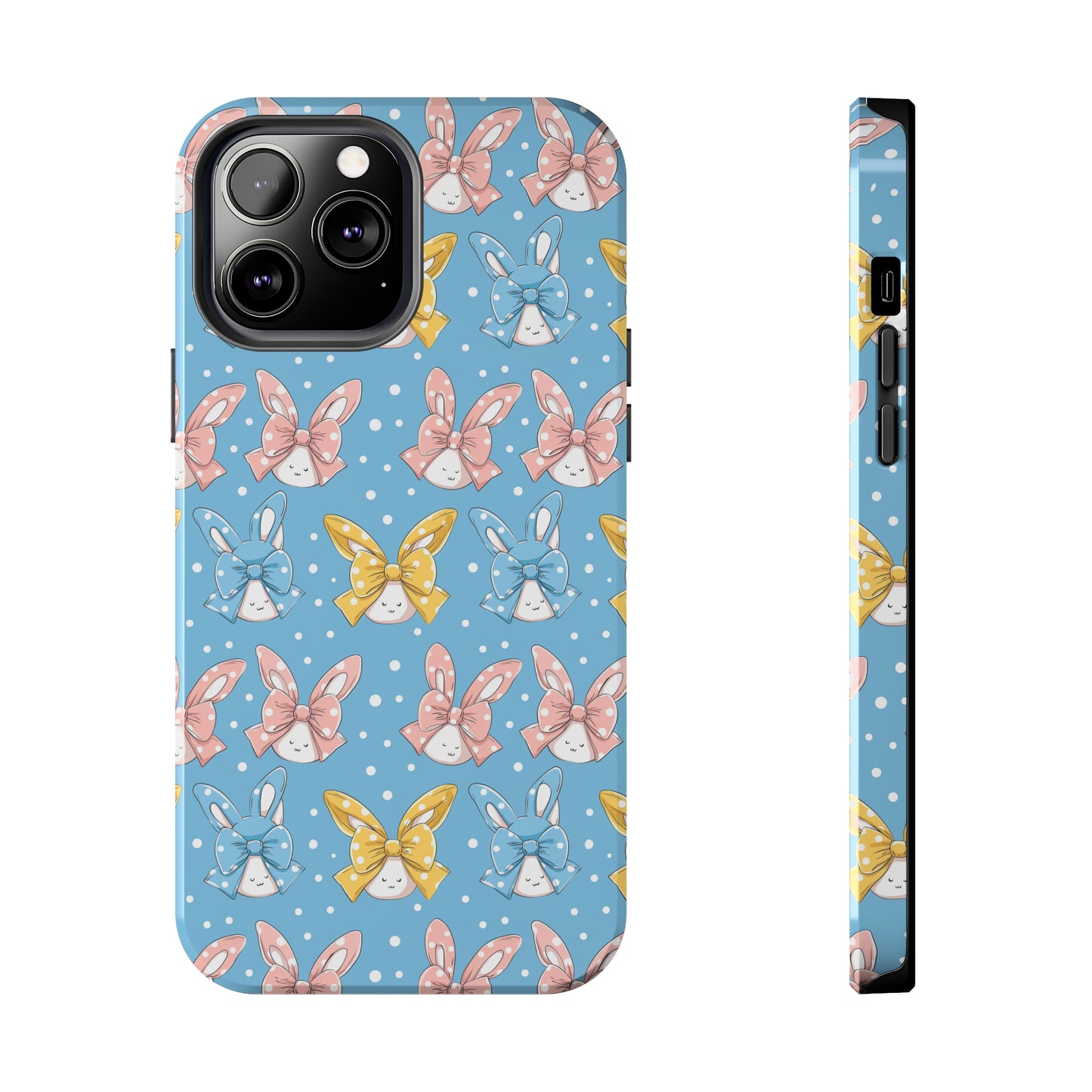 Bunnies and Bows Phone Case for iPhone - Lightweight, Impact Resistant, Wireless Charging Compatible