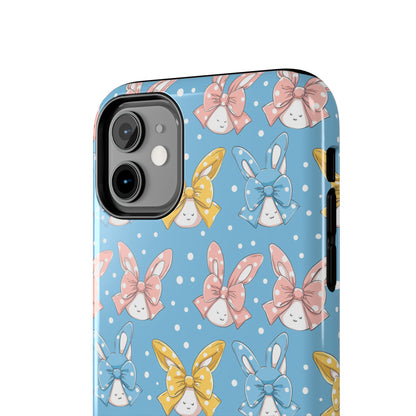 Bunnies and Bows Phone Case for iPhone - Lightweight, Impact Resistant, Wireless Charging Compatible