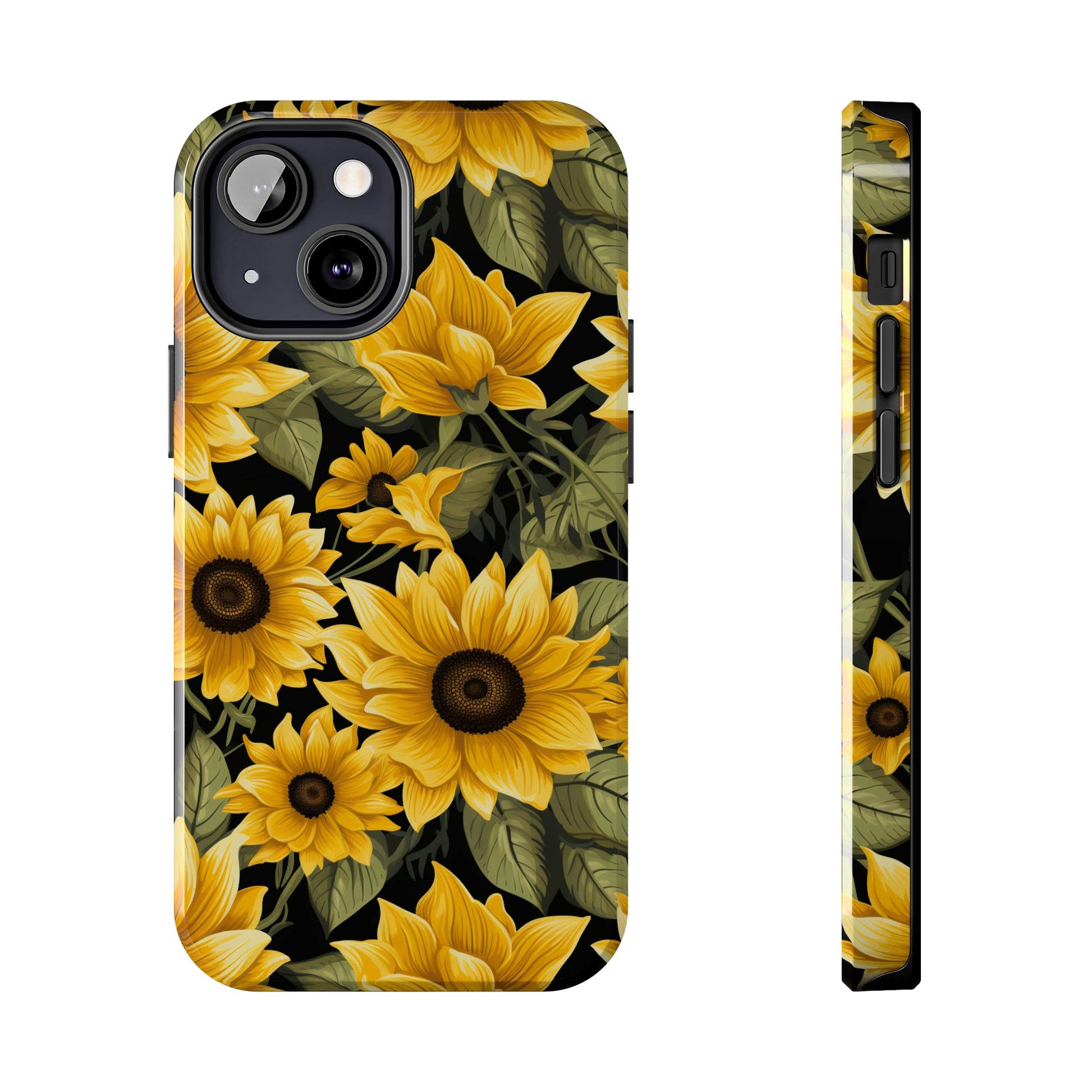 AI Sunflower Pattern Phone Case for iPhone - Lightweight, Impact Resistant, Wireless Charging Compatible-AI phone case-AI By AJ