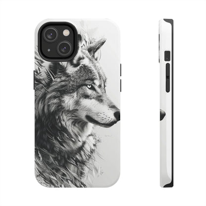 Calligraffiti Style Wolf Phone Case 2 for iPhone - Lightweight, Impact Resistant, Wireless Charging Compatible