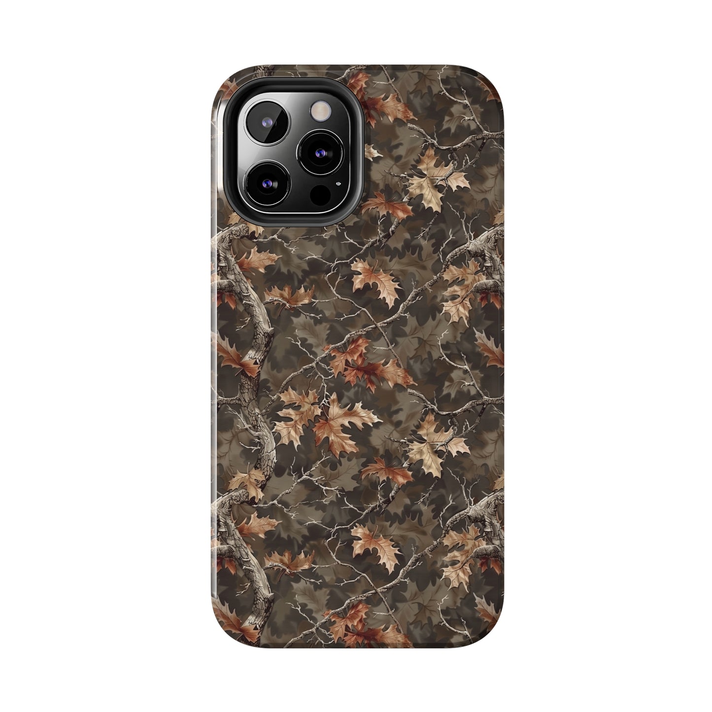 Brown Camo Phone Case for iPhone - Lightweight, Impact Resistant, Wireless Charging Compatible