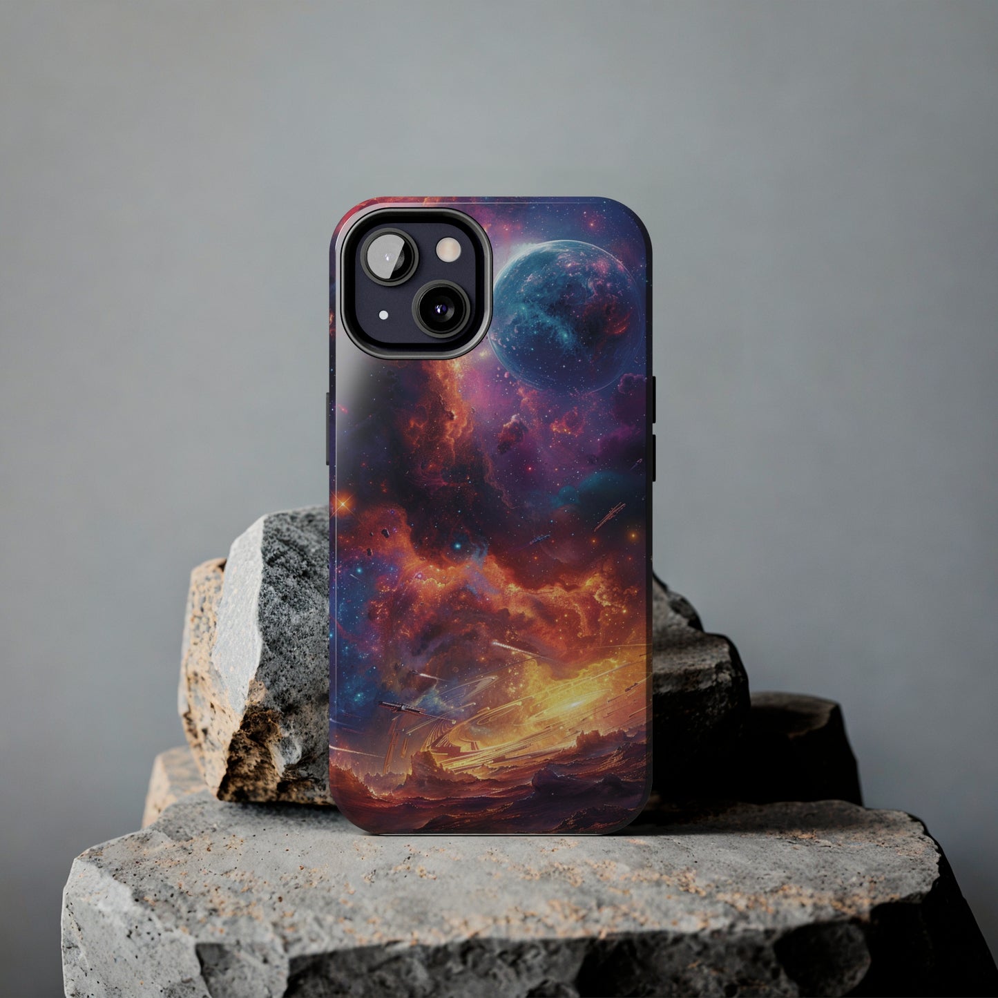 Cosmic Space Phone Case for iPhone - Lightweight, Impact Resistant, Wireless Charging Compatible