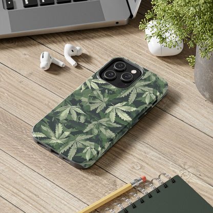 Cannabis Camo 3 Phone Case for iPhone - Lightweight, Impact Resistant, Wireless Charging Compatible