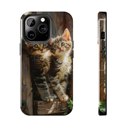 Window of Kittens Phone Case for iPhone - Lightweight, Impact Resistant, Wireless Charging Compatible