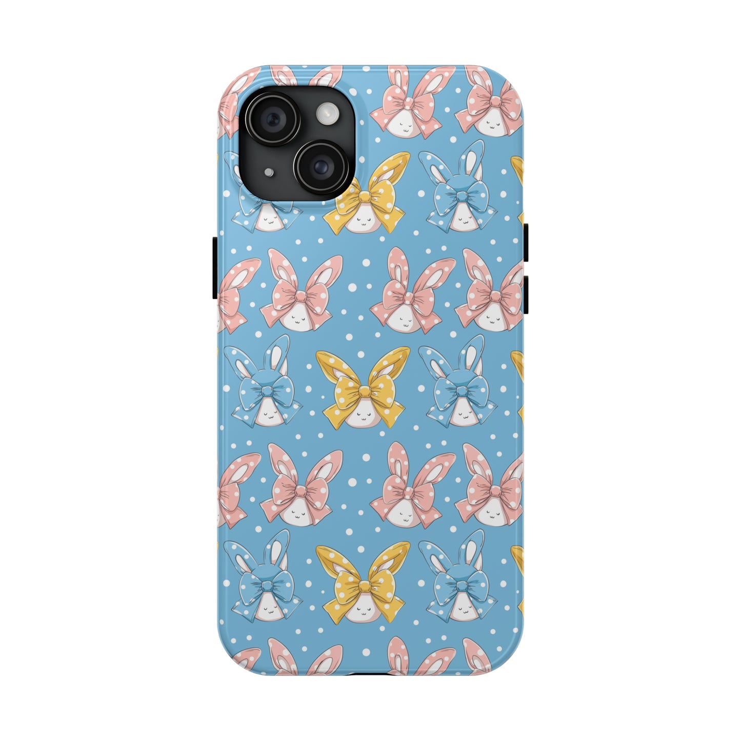 Bunnies and Bows Phone Case for iPhone - Lightweight, Impact Resistant, Wireless Charging Compatible