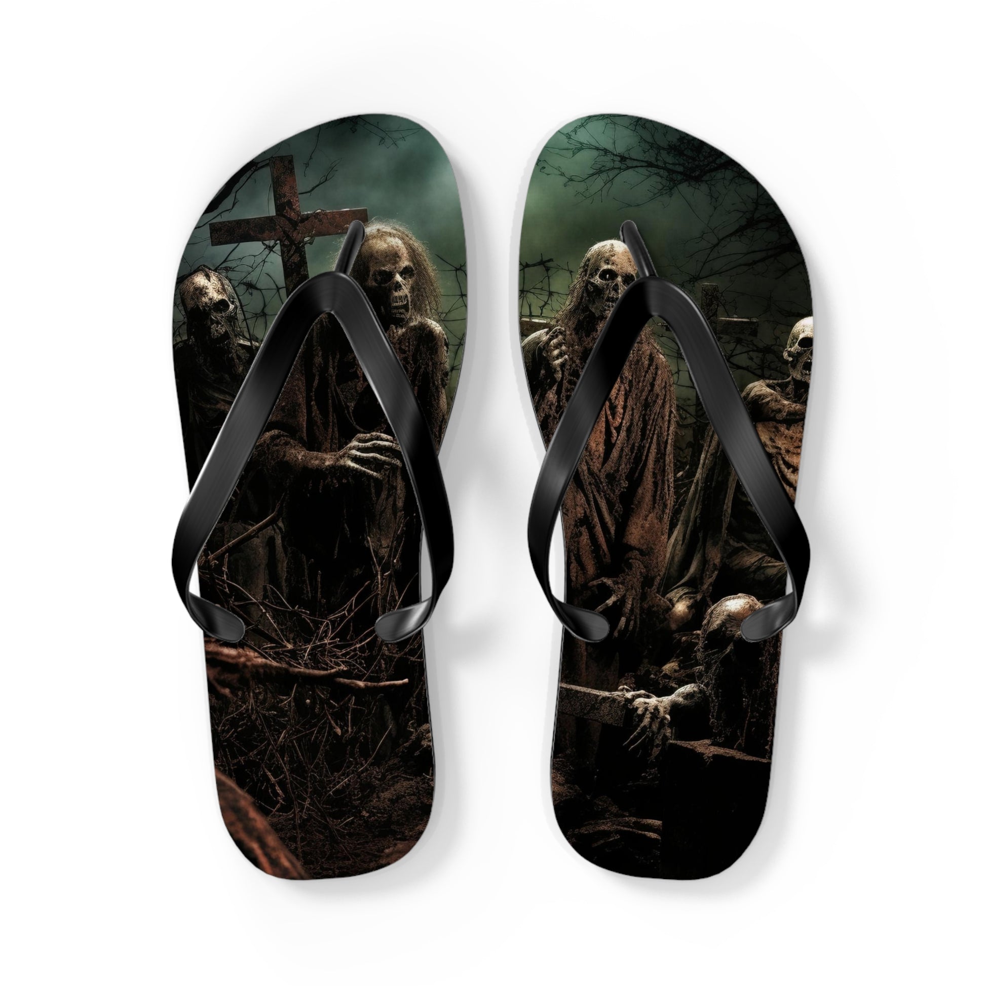 Zombie Outbreak Flip-Flops, Zombie Apocalypse, funny flip flops, Halloween Costume, Halloween Gift, Halloween Shoes,