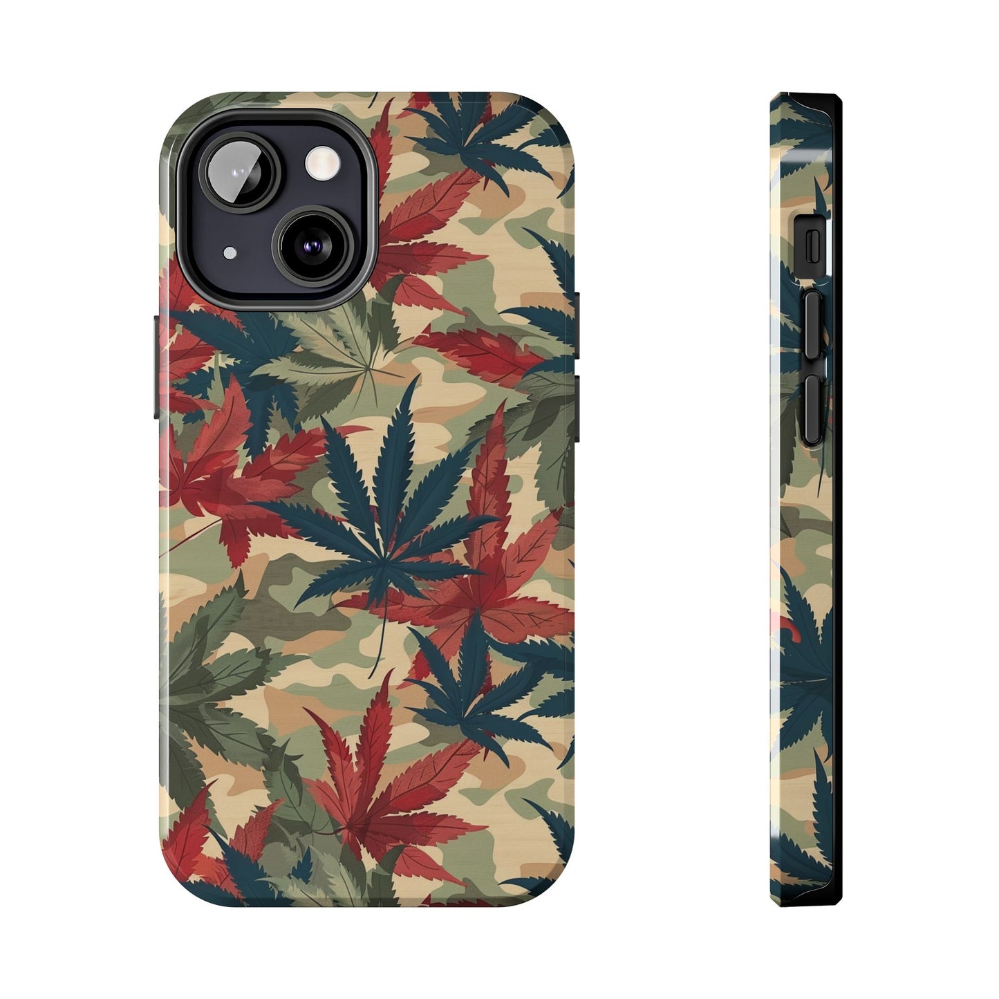 Cannabis Camo Phone Case for iPhone - Lightweight, Impact Resistant, Wireless Charging Compatible