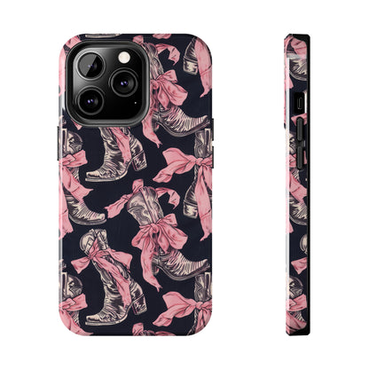 Bows and Boots 3 Phone Case for iPhone - Lightweight, Impact Resistant, Wireless Charging Compatible