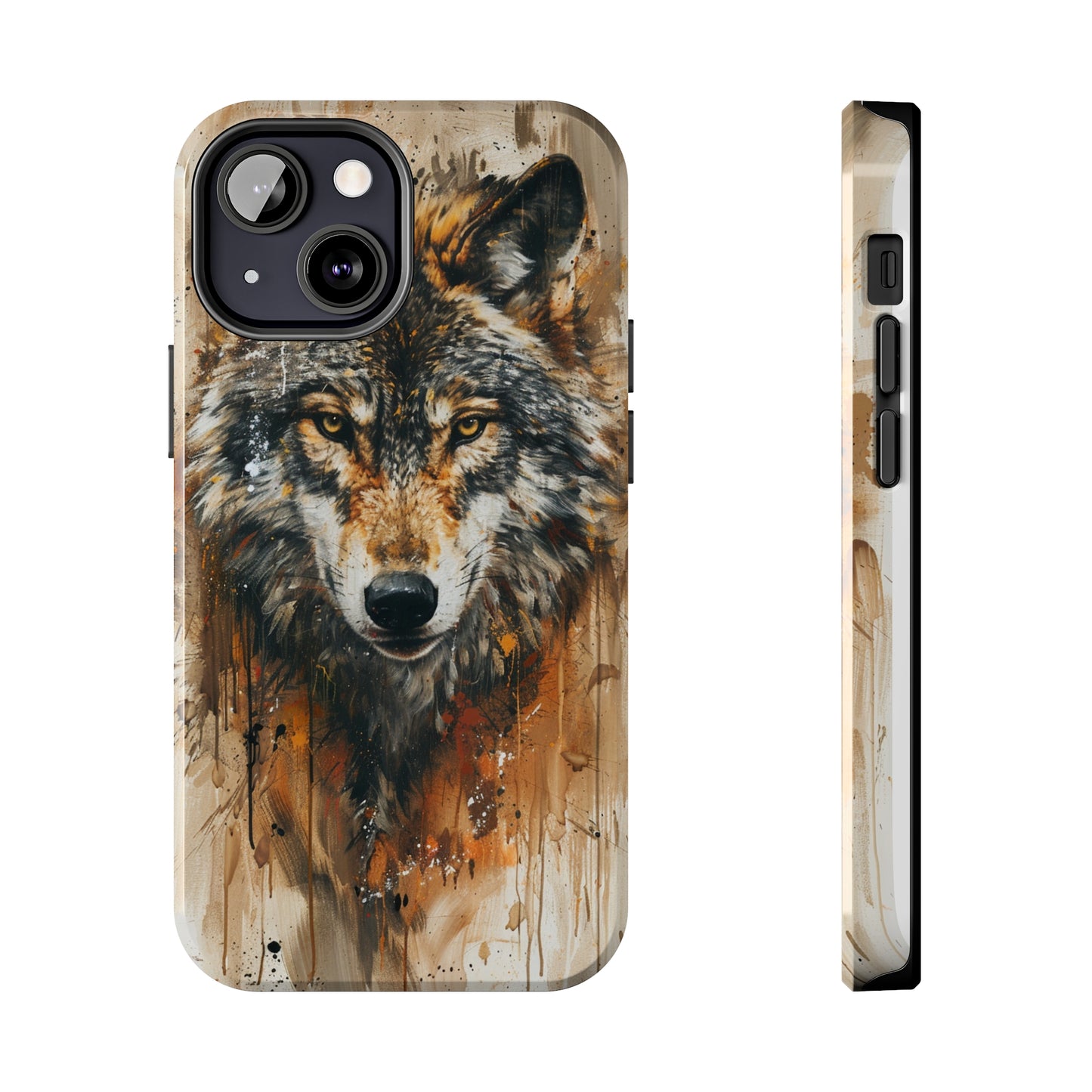 Calligraffiti Style Wolf Phone Case for iPhone - Lightweight, Impact Resistant, Wireless Charging Compatible