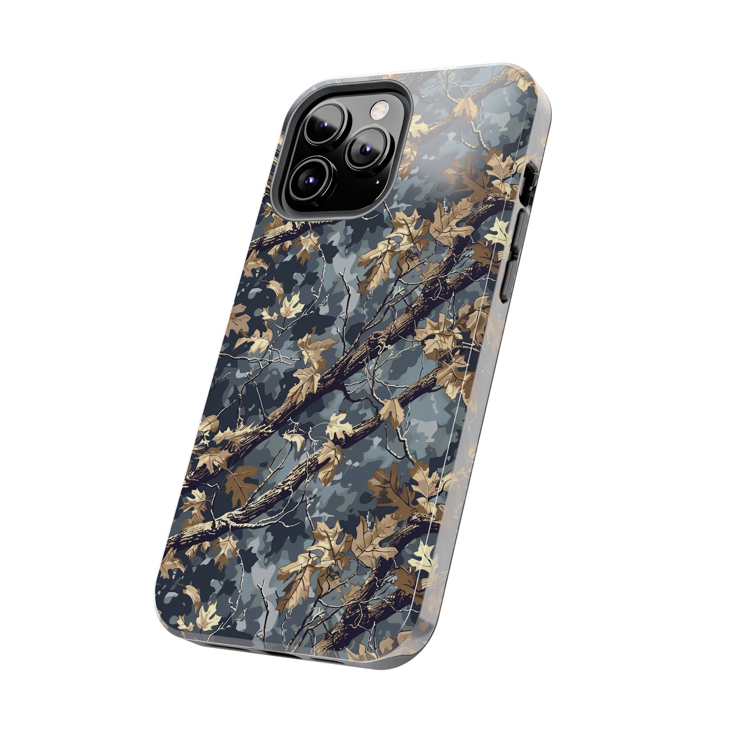 Gray Camo Phone Case for iPhone - Lightweight, Impact Resistant, Wireless Charging Compatible