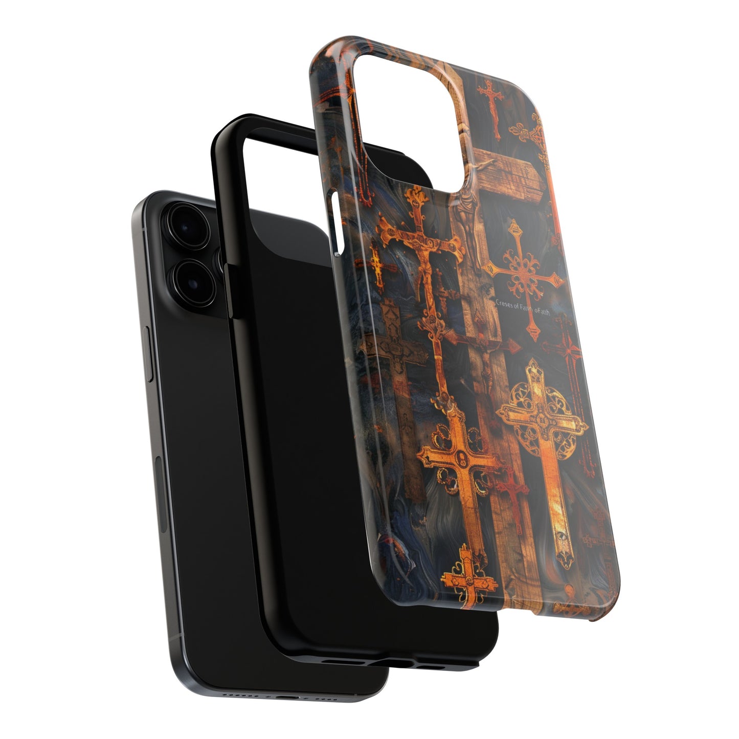 Religious Cross Phone Case for iPhone - Lightweight, Impact Resistant, Wireless Charging Compatible