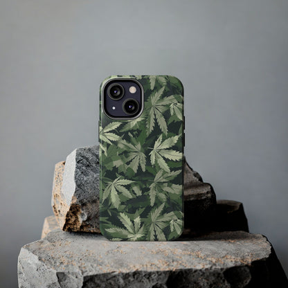 Cannabis Camo 3 Phone Case for iPhone - Lightweight, Impact Resistant, Wireless Charging Compatible