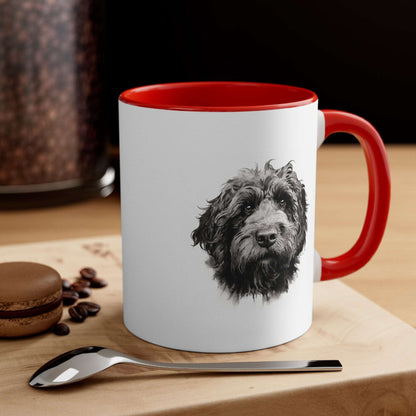 11 oz Accent Coffee Mug - Double-Sided Newfypoo Portrait - Perfect for Dog Lovers & Morning Brew