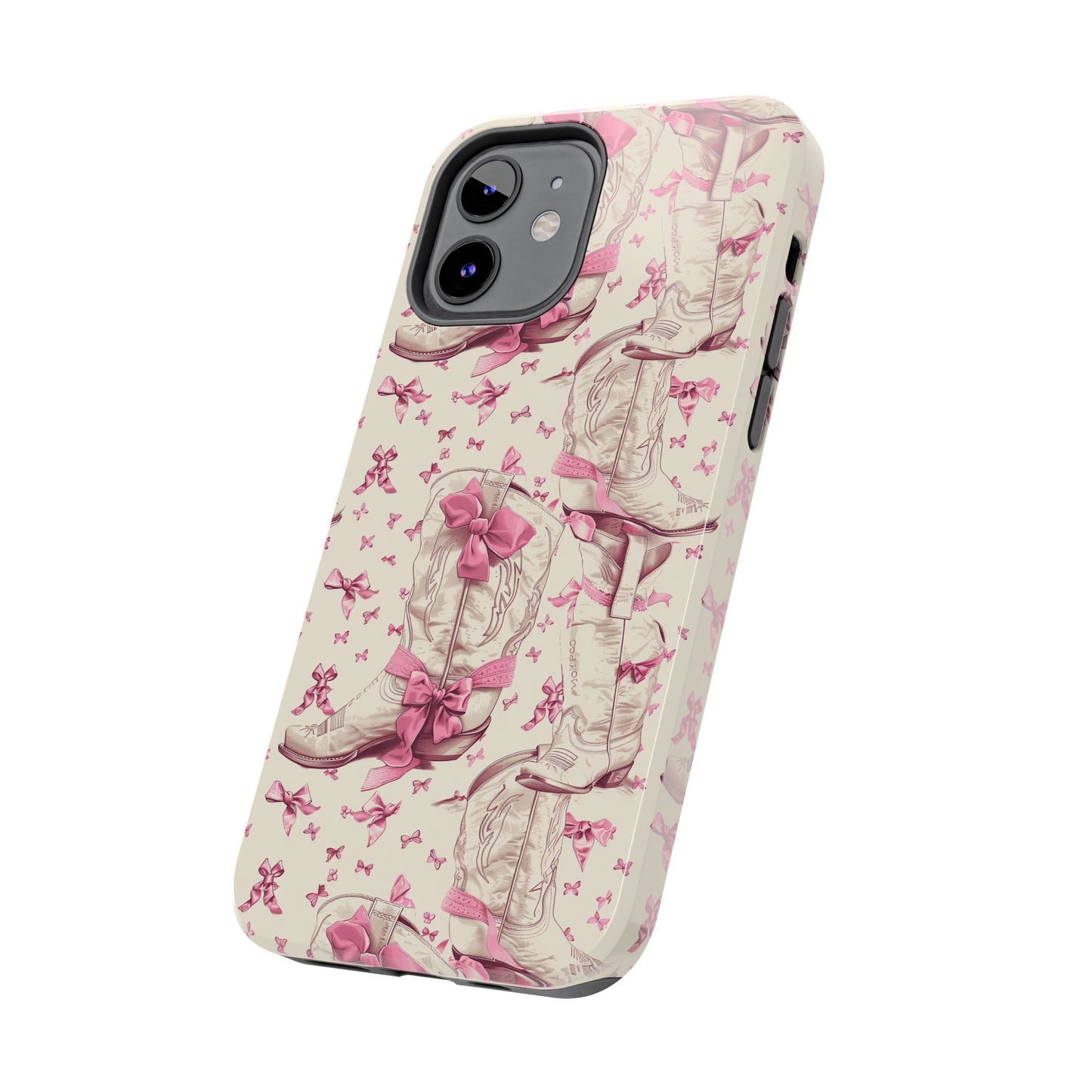 Bows and Boots Phone Case for iPhone - Lightweight, Impact Resistant, Wireless Charging Compatible