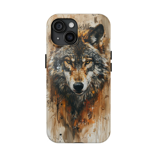 Calligraffiti Style Wolf Phone Case for iPhone - Lightweight, Impact Resistant, Wireless Charging Compatible