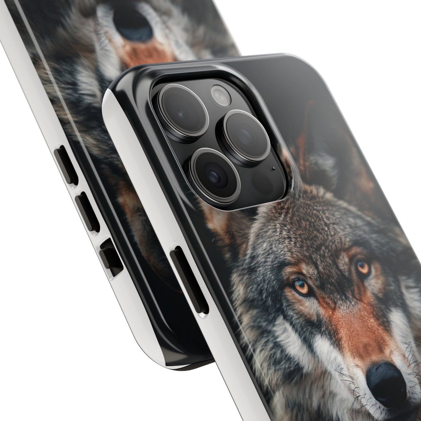 The Arte Povera Style Wolf Head 2 Phone Case for iPhone - Lightweight, Impact Resistant, Wireless Charging Compatible