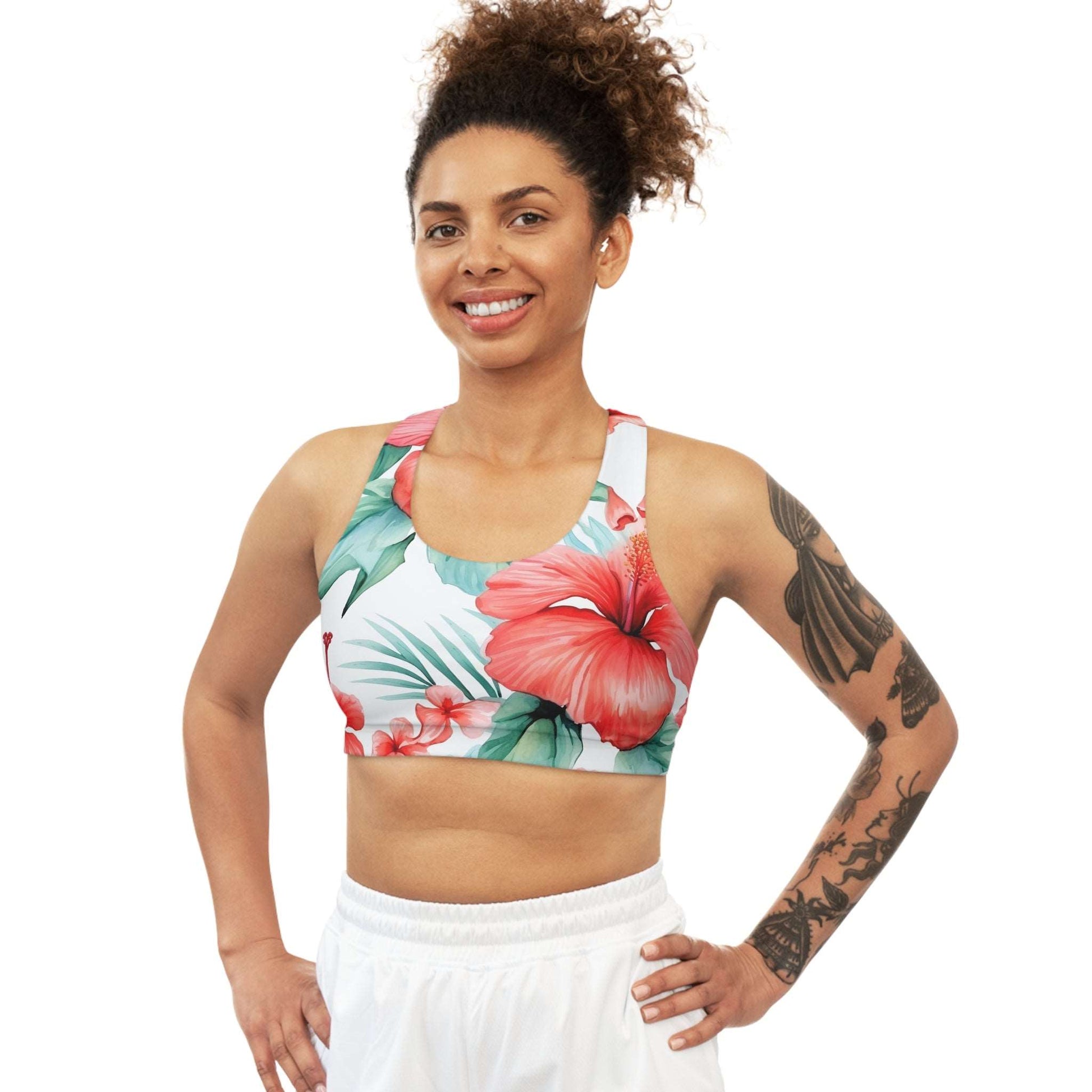 Hibiscus Custom Sports Bra - Tropical Style & Support