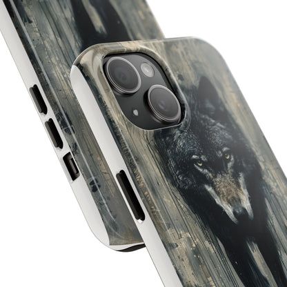 The Arte Povera Style Wolf Phone Case for iPhone - Lightweight, Impact Resistant, Wireless Charging Compatible