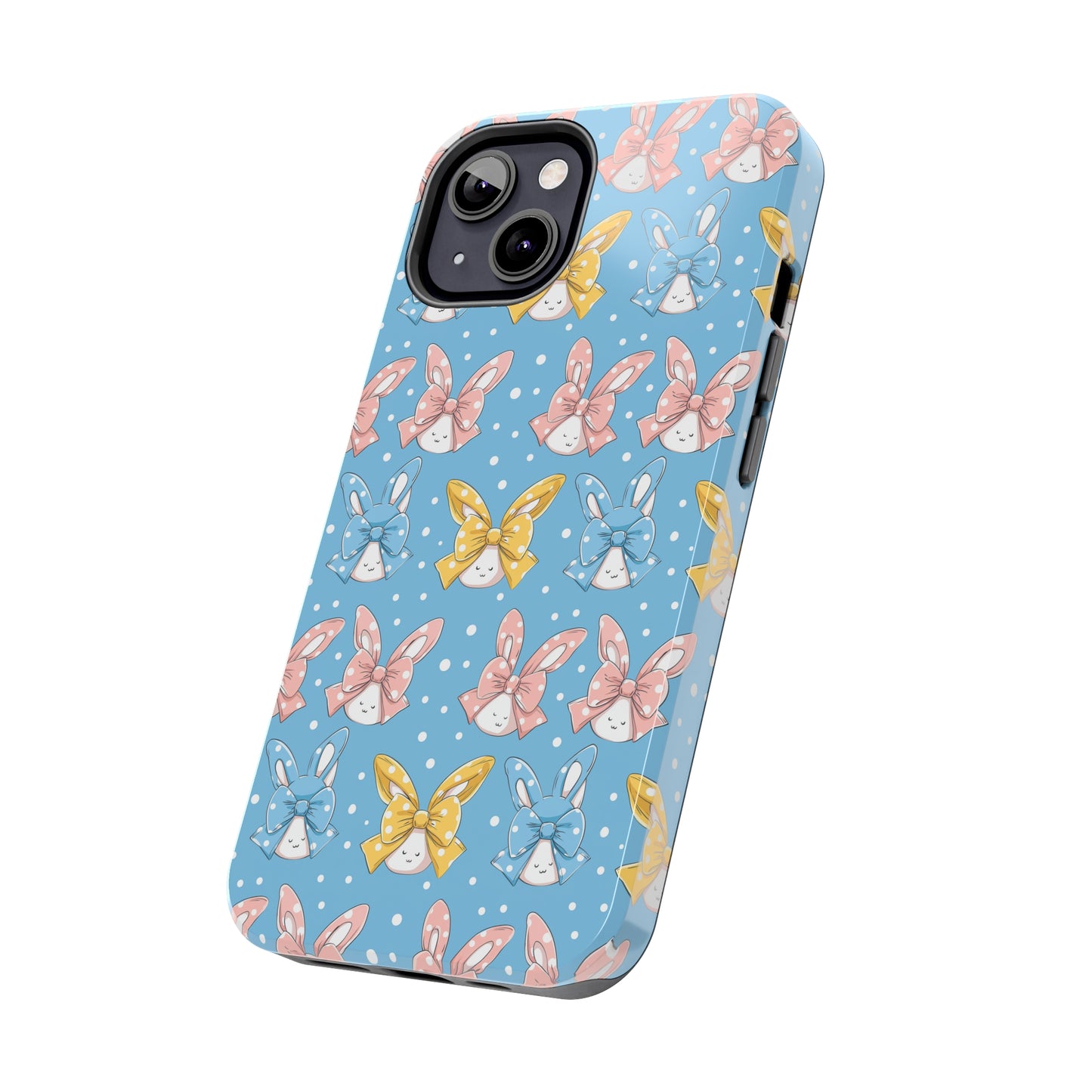 Bunnies and Bows Phone Case for iPhone - Lightweight, Impact Resistant, Wireless Charging Compatible