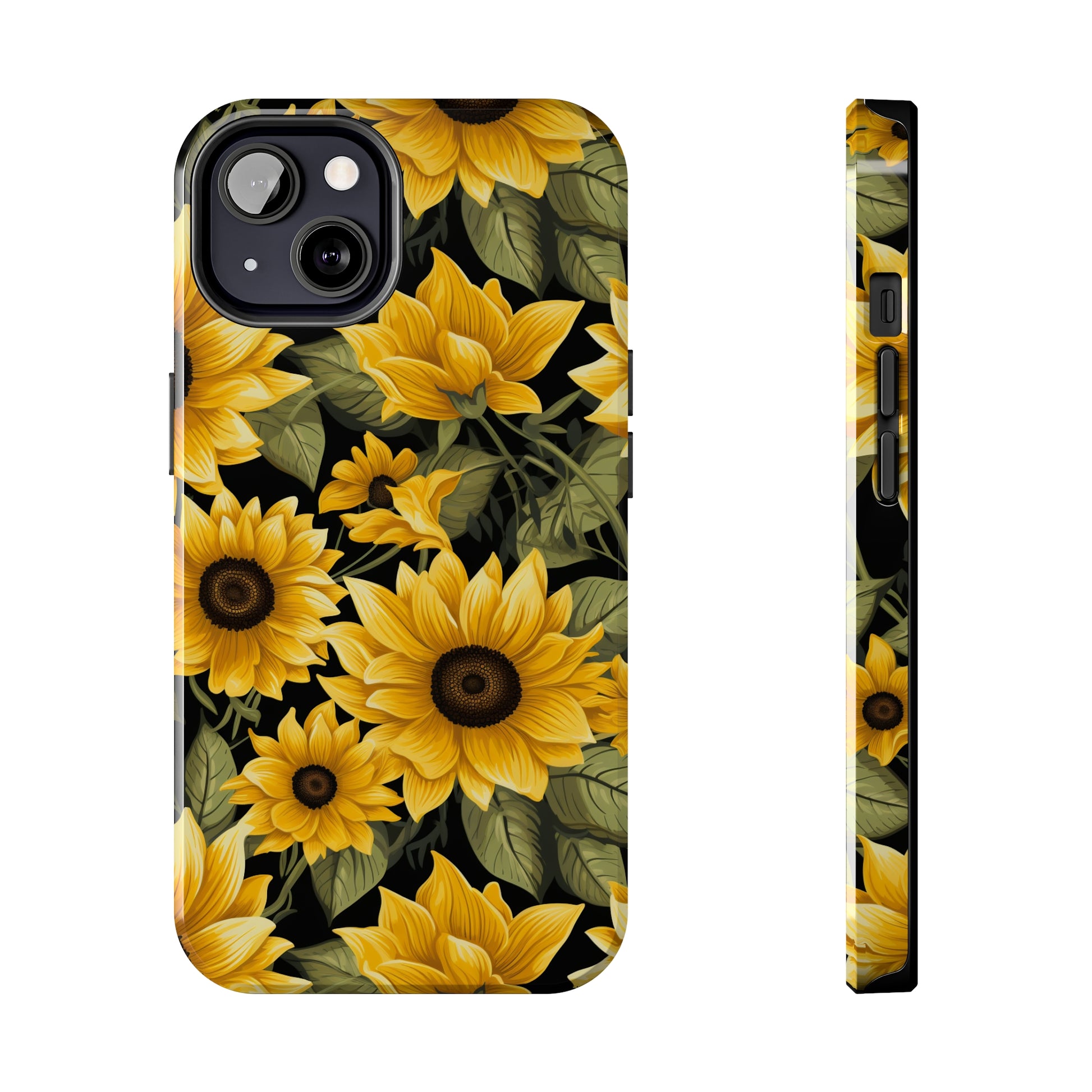 AI Sunflower Pattern Phone Case for iPhone - Lightweight, Impact Resistant, Wireless Charging Compatible-AI phone case-AI By AJ