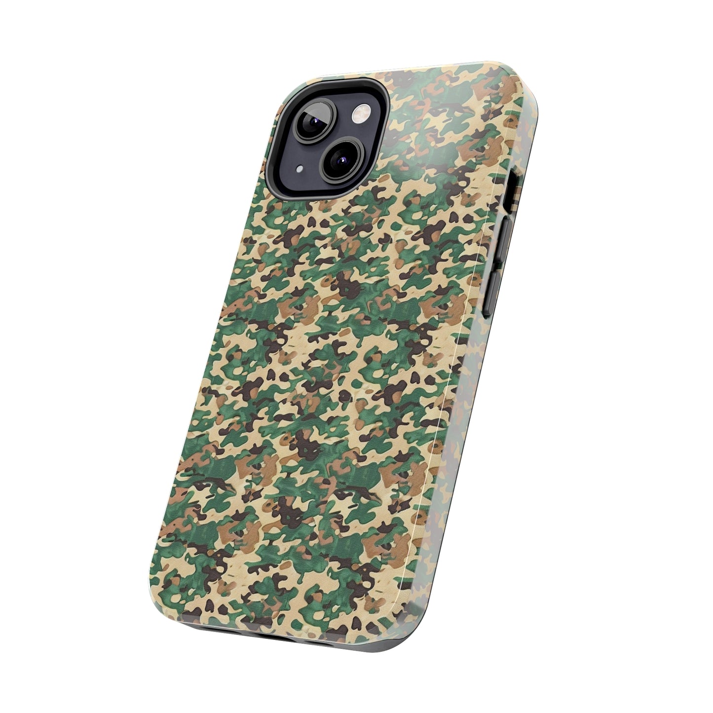 Green Camo Phone Case for iPhone - Lightweight, Impact Resistant, Wireless Charging Compatible