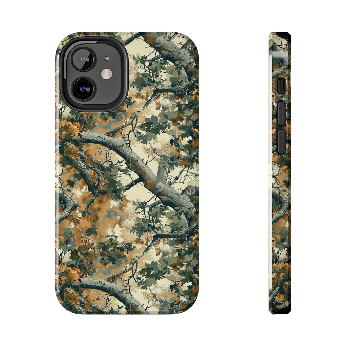 Brown Tree Camo Phone Case for iPhone - Lightweight, Impact Resistant, Wireless Charging Compatible